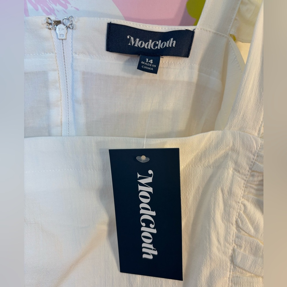 ModCloth White Ruffle Strap Dress - Picture 4 of 4